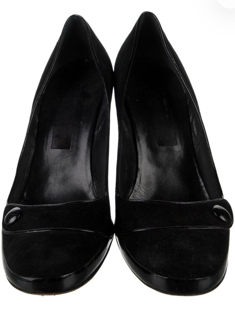 Marc Jacobs Black Suede Pointed-Toe Pumps